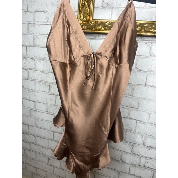NWT Skims Silk Bronze Teddy Romper Lingerie - Picture 2 of 11